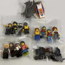 Lego 15+ mixed minifigs skater Cop Thief Paintball Sharks accessories Genuine