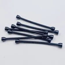 LEGO - Black SPIRAL TUBE W/ TUBE STUD - Total Of 7 Pieces - #6327402