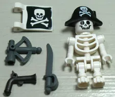 LEGO® Halloween Skeleton Jolly Roger Admiral Hat Flag Gun Sextant Sword 6 pc Lot