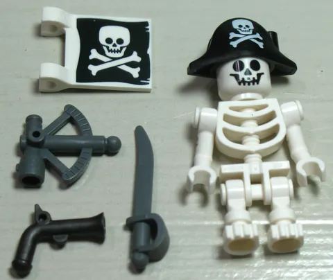 LEGO® Halloween Skeleton Jolly Roger Admiral Hat Flag Gun Sextant Sword 6 pc Lot