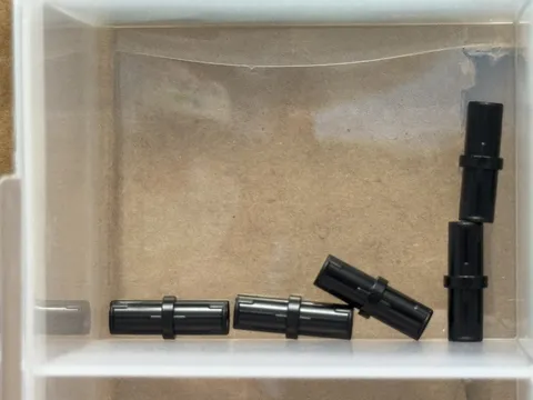 LEGO Parts - Black Technic, Pin with Short Friction Ridges - No 2780 - QTY 5