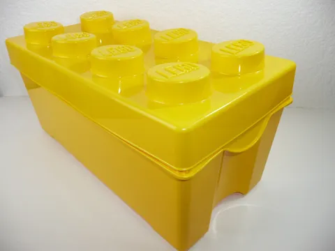 LEGO Storage 14x7 Brick Case 8 Stud Large Yellow Container Plastic Bin Box