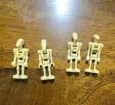 LEGO Star Wars Battle Droid Minifigure Lot of 4 Tan/Beige Plastic