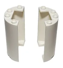 Lot Of 2 White Lego 85941 35312 35313 Cylinder Half 2x4x5 with 1x2 Cutout