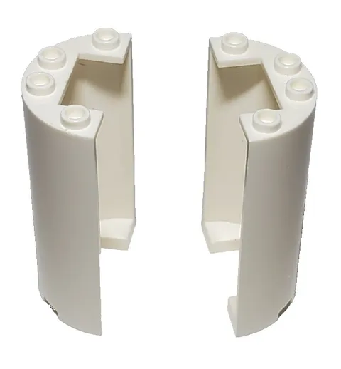 Lot Of 2 White Lego 85941 35312 35313 Cylinder Half 2x4x5 with 1x2 Cutout
