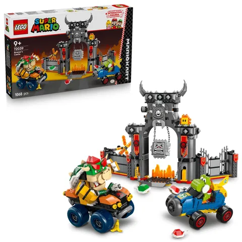 LEGO Super Mario: Mario Kart – Bowser's Castle Toy - Interactive Set with 2 Cars