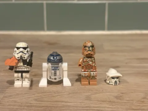 RARE LEGO Star Wars Minifigure Lot of 3: R2-D2, SandTrooper & incomplete Trooper