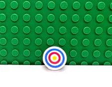Lego 1 White 2x2 Round Tile Printed Archery Target NEW