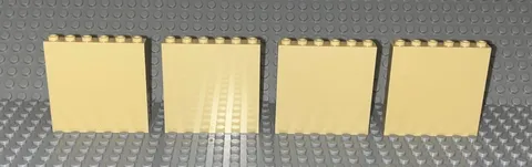 Lego Panels Walls 1 x 6 x 5 - 59349 - City Castle Building : Tan Pack of 4