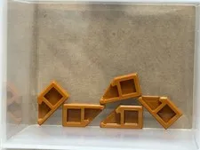 LEGO Parts - Dark Orange Tile, Modified 1 x 2 Wedge Left - No 5091 - QTY 5