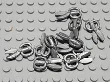 New LEGO Lot of 10 Flat Silver Minifigure Scissors Tools