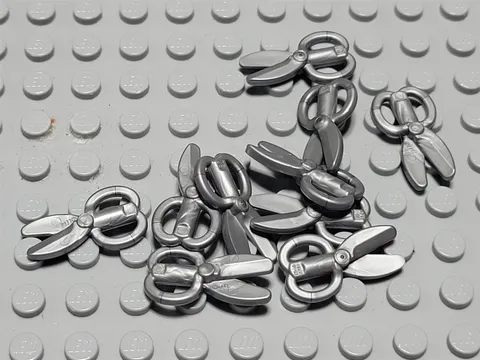 New LEGO Lot of 10 Flat Silver Minifigure Scissors Tools