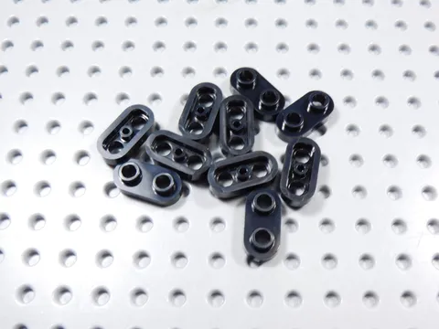 LEGO Lot of 10 Black 1x2 Rounded Corner Plates w/ Open Studs BF