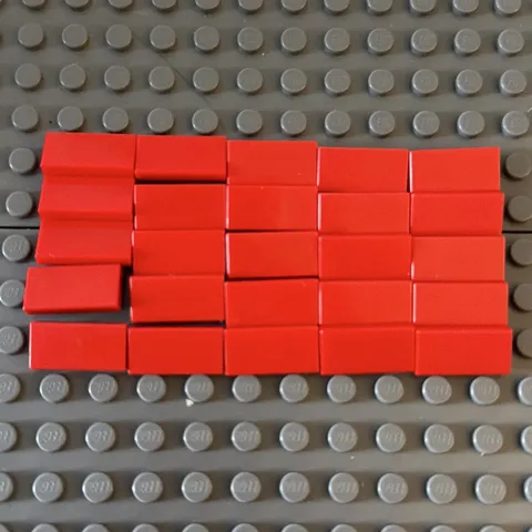 Lego Lot Red Tile 1x2 3069 (lot of 25)