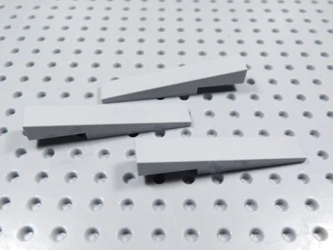 LEGO Lot of 3 Light Bluish Gray 6x1x1 Slope Brick w/ Cutout BC