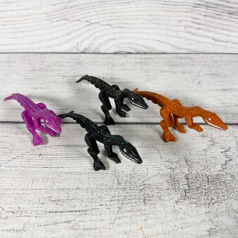 Lego Dino Attack Mutant Lizard Raptor Purple Black Mini 54125 7296 7475 Lot of 3