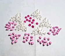 50 Pink LEGO Frogs + 11 Dark Pink Flowers & White Plant Parts Lot