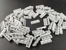 Lego x100 New Light Bluish Gray Plate 1 x 3 # 3623 MOC Bulk Parts Lot