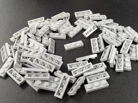 Lego x100 New Light Bluish Gray Plate 1 x 3 # 3623 MOC Bulk Parts Lot
