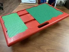 Vtg 1998 LEGO Red Lap Table Travel Storage Tray Sliding Carrying Case #30341-001