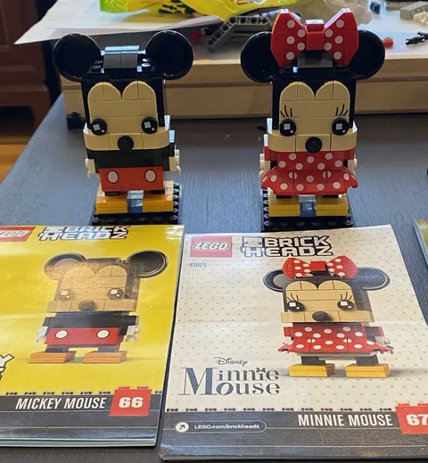 LEGO 41624 & 41625 BrickHeadz Mickey & Minnie Mouse W/Instructions