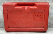 LEGO Hardshell Plastic Carrying Case Red Toy Storage Box 1982 Vintage Retro USA