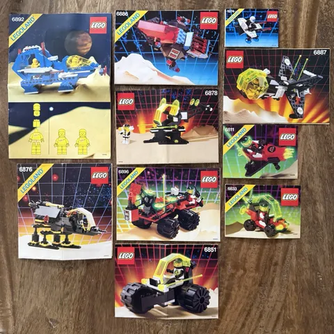 Vintage LEGO Space Manual Lot 1974 6811 6833 6851 6876 6878 6886 6887 6896 6892
