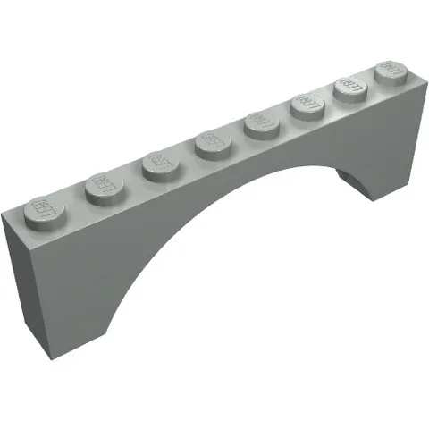 LEGO Part 3308 - Light Gray Brick Arch 1 x 8 x 2