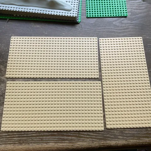 LEGO 16x32 Tan Baseplate Lot - 3 Thin 16 x 32 Base Plates Sand Desert Cowboys