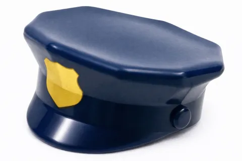 LEGO Dark Blue Minifigure, Headgear Hat, Police with Gold Badge