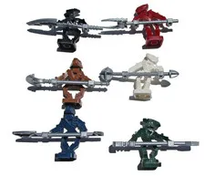 Lego Bionicle Mini Figures Toa Hordika Lot Of 6 With Silver Weapons minifigure