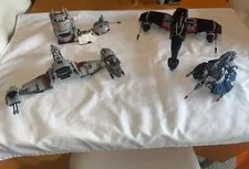 LEGO Star Wars Lot -75018 Jek-14, 8086 Droid Tri-Fighter, 75202 Defense of Crait