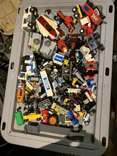 LEGO Bulk Lot Mixed Bricks & Pieces w/ Wheels Vehicle Parts Police Pieces
