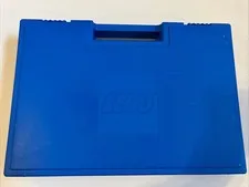 Lego Vintage Blue Plastic Storage Carrying Case With Legos 1985