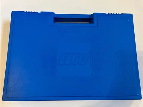 Lego Vintage Blue Plastic Storage Carrying Case With Legos 1985