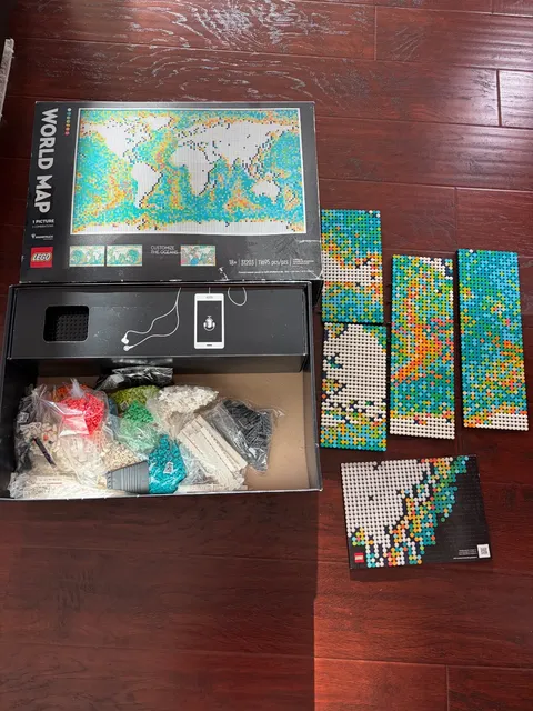 LEGO World Map 31203 Complete with Box and Instructions - Partial Built