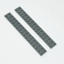 4282 LEGO Parts Plate 2x16 DARK BLUISH GRAY (2)