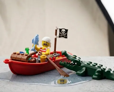 NEW LEGO Pirate Alligator Jungle Boat & Treasure chest minifig  lot set PR1