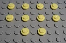 Lego Plate Round 1x1 Light Yellow 10 Pieces