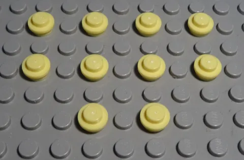 Lego Plate Round 1x1 Light Yellow 10 Pieces