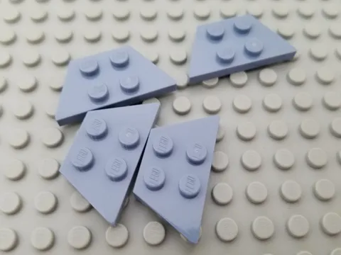 New LEGO Lot of 4 Sand Blue 2x4 Wedge Plate Pieces