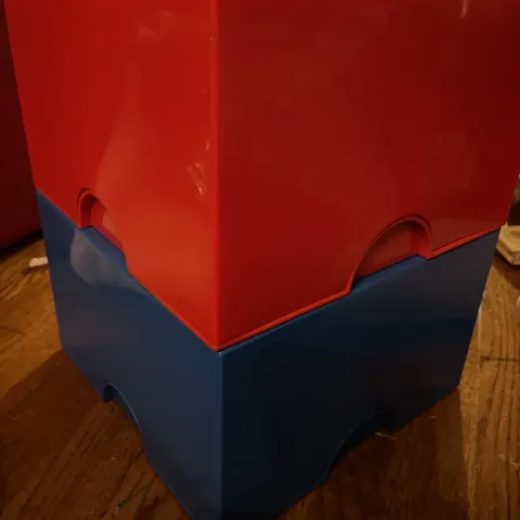 LEGO Storage Brick 4 Knobs Red Toy Storage Containers Stackable Box 10"x 10"x7"