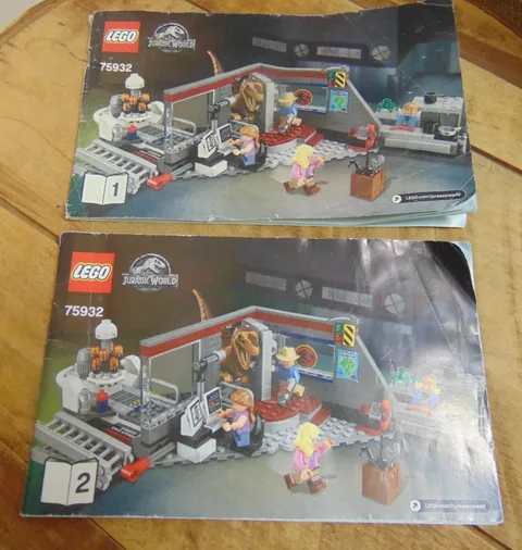 Instruction Manuals ONLY 1 & 2 Lego Jurassic World 75932