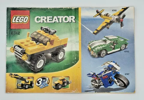 Lego Creator 3 in 1 Mini Off-Roader (6742) Instruction Booklet Only 2009