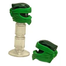 LEGO 2x Dark Green NINJAGO Hood Wrap Type 9 Bright Green Knot Genuine