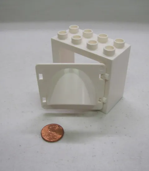 Lego Duplo Solid White Tube Window Pane Door Roof Sloped Block