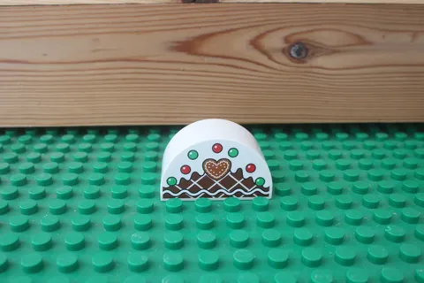 Duplo GINGERBREAD House Santa Heart Trim Sign Top Topper Curved Arch 2x4x2 White