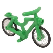 LEGO Friends Bright Green Bicycle Bike Trans-Clear Wheels Black Tires 92851pb01