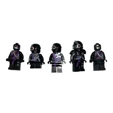 LEGO NINJAGO Nindroid Warrior General Cryptor Minifigure Set of 5 w/ Weapons T3