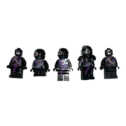 LEGO NINJAGO Nindroid Warrior General Cryptor Minifigure Set of 5 w/ Weapons T3